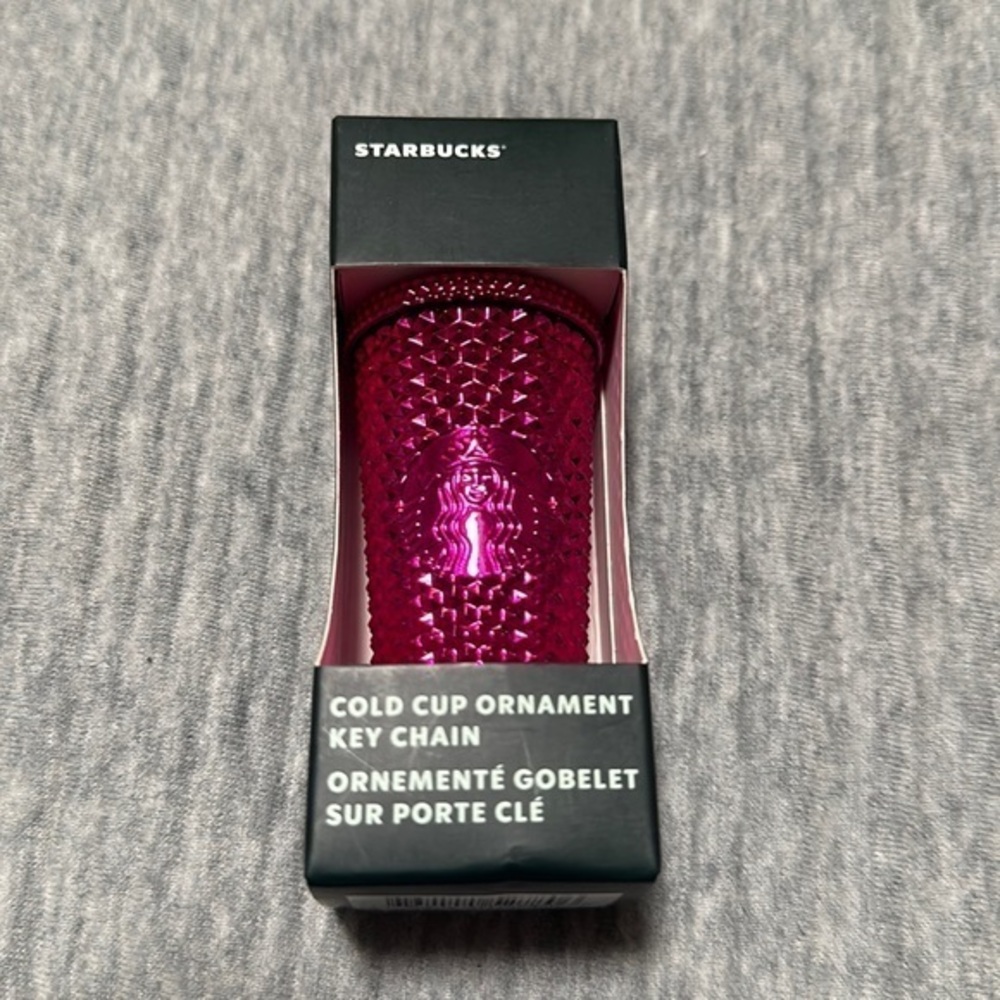 Starbucks Metallic Pink Cold Cup Ornament / Keychain - New